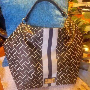 Tommy Hilfiger Hobo Shoulder Bag - Brown/Cream